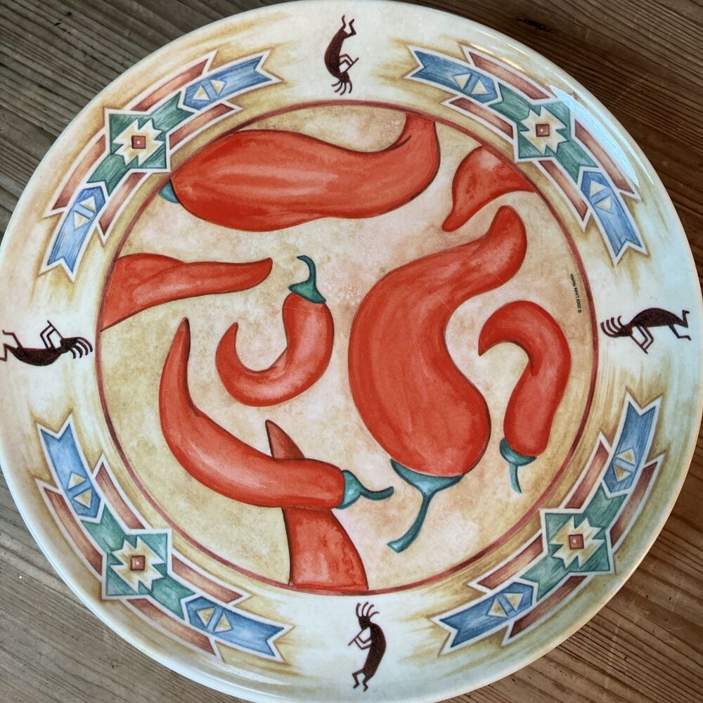 VTG Precidio Linda Norton 2003 Southwestern Chile Kokopelli Melamine Plates (13)